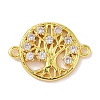 Real 18K Gold Plated Brass Micro Pave Cubic Zirconia Connector Charms KK-L209-046G-01-1