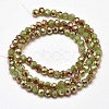 Faceted(32 Facets) Round Half Rainbow Plated Imitation Jade Electroplate Glass Beads Strands EGLA-J130-HR02-2