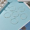 6Pcs 6 Style Natural Shell & Glass Star & Round Beaded Stretch Bracelets Set for Women BJEW-JB09945-01-6