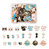 Kissitty 44Pcs 22 Styles Light Gold Plated Alloy Kitten Pendants ENAM-KS0001-03-1