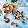 Craftdady 100Pcs 5 Style Pine Wood Beads WOOD-CD0001-17-7