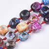 Natural Fire Crackle Agate Beads Strands G-T118-86-1