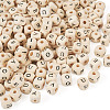 Kissitty 250Pcs 5 Styles Printed Natural Schima Wood Beads WOOD-KS0001-22-12