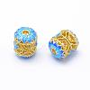 Electroplate Brass Enamel Beads KK-K185-01-RS-2