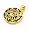 Brass Micro Pave Clear Cubic Zirconia Pendants KK-K354-04G-07-2