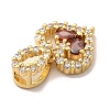 Rack Plating Brass Micro Pave Cubic Zirconia Charms ZIRC-C002-06G-4