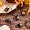 Spray Painted Wooden Acorn Box Jewelry Pendants FIND-WH0143-46-4