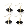 Gemstone Bullet Dangle Earrings EJEW-A085-01G-2