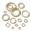 45Pcs 15 Styles Unfinished Wood Linking Rings WOOD-YW0001-15-2