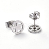 Tarnish Resistant 304 Stainless Steel Pentacle Stud Earrings EJEW-H368-27P-2