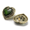 Glass Heart with Rose Stud Earrings EJEW-F323-01AG-2