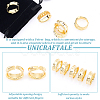 Unicraftale 5Pcs Brass Wave Open Cuff Ring for Women RJEW-UN0002-33LG-5