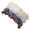 12 Constellation Natural Mixed Gemstone Chip Beaded Stretch Bracelets Sets for Women Men BJEW-JB10264-04-2