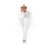 Teardrop Glass Cork Bottle Big Pendants AJEW-A041-01A-2