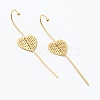 Brass Micro Pave Clear Cubic Zirconia Ear Wrap Crawler Hook Earrings EJEW-J101-20G-2