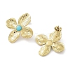 Natural Amazonite Flower Stud Earrings EJEW-L267-001G-08-2