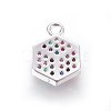 Brass Micro Pave Cubic Zirconia Charms ZIRC-L075-11A-P-3