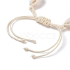 Natural Cowrie Shell Braided Bead Bracelet BJEW-JB07400-03-5