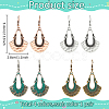 ANATTASOUL 4 Pairs 4 Colors Hollow Teardrop Alloy Dangle Earrings with Brass Pins for Women EJEW-AN0004-57-2