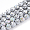 Electroplate Opaque Glass Beads Strands EGLA-H101-01E-1