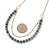 6mm Round Natural Indian Agate Beaded Lariat Necklaces NJEW-JN04964-3