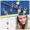 Alloy Enamel Flower Pendant Locking Stitch Markers HJEW-PH01869-4