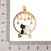 Brass Micro Pave Cubic Zirconia Pendants KK-E108-23G-02-3