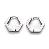 304 Stainless Steel Hexagon Huggie Hoop Earrings STAS-J033-03A-P-2