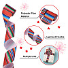 2 Rolls 2 Styles Stripe Pattern Printed Polyester Grosgrain Ribbon OCOR-TA0001-37B-11