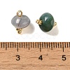 Natural Moss Agate Rondelle Charms with Rack Plating Brass Loops G-G110-05B-07-3