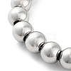 202 Stainless Steel Round Beaded Bracelets for Men Women BJEW-D034-01P-2