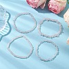 Natural Rose Quartz Beaded Stretch Bracelet Sets BJEW-JB10783-2