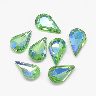 Pointed Back Glass Rhinestone Cabochons RGLA-T014-8x13mm-06-1