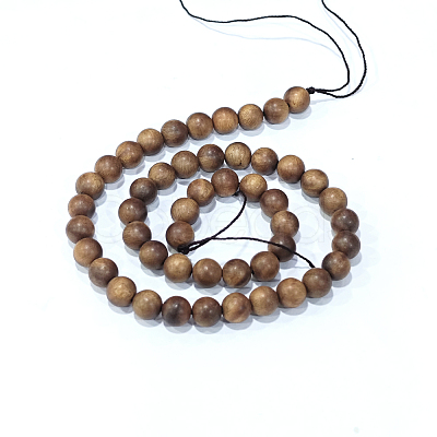 Natural Sandalwood Beads Strands X-WOOD-F008-02-D-1