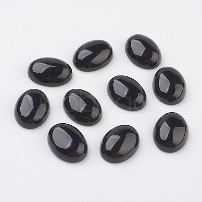 Natural Obsidian Flat Back Cabochons G-G741-13x18mm-20-1