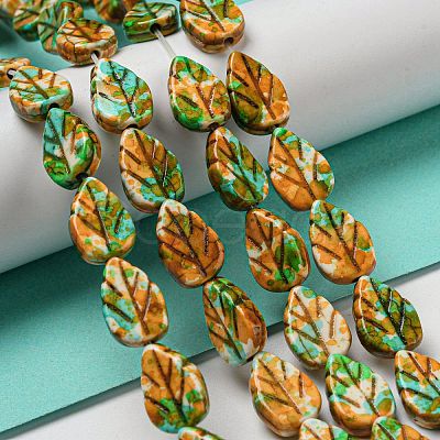 Spray Painted Synthetic Turquoise Beads Strands G-E617-A06-02-1