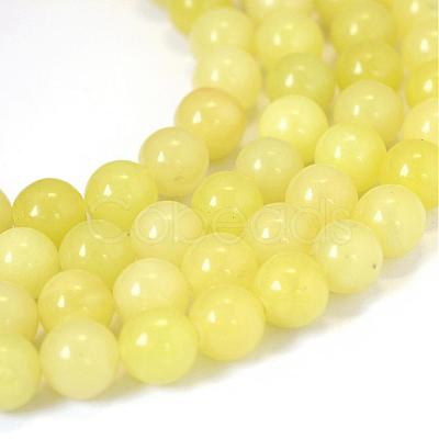 Natural Lemon Jade Round Bead Strands G-E334-10mm-07-1