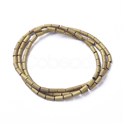 Electroplated Frosted Glass Bead Strands EGLA-G071-E04-1