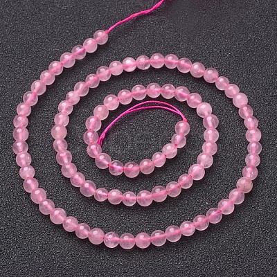 Natural Rose Quartz Beads Strands X-GSR4mmC034-1