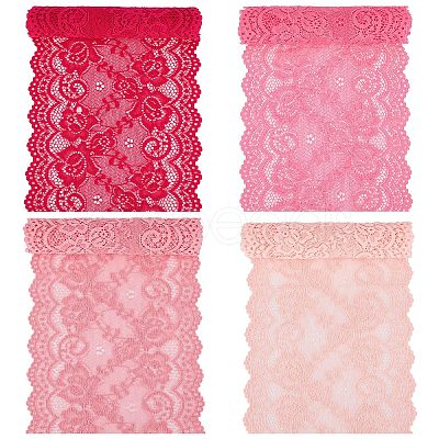 Gorgecraft 4 Yards 4 Colors Flower Wavy Edge Lace Trim OCOR-GF0002-59-1