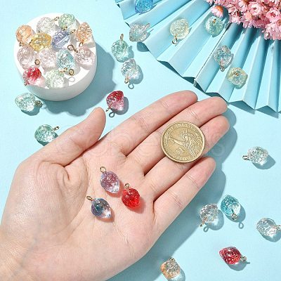 50Pcs Transparent Spray Painted Glass Pendants GLAA-CJ0002-23-1