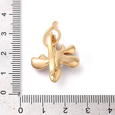 Brass with ABS Plastic Pearl Fold Over Clasps KK-G505-05G-1