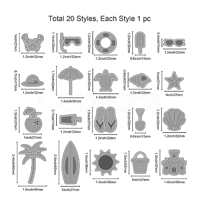 Beach Holiday Theme Carbon Steel Cutting Dies Stencils DIY-WH0309-952-1