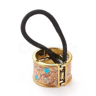 Alloy Ponytail Cuff Rubber Elastic Hair Ties OHAR-P018-A06-1