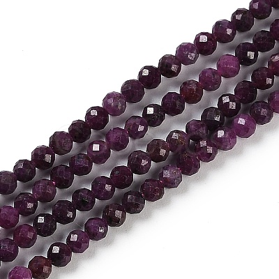 Natural Ruby Beads Strands G-P553-G01-02-1