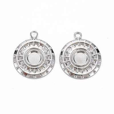 Non-Tarnish 304 Stainless Steel Pendant Cabochon Settings STAS-N097-087-NR-1