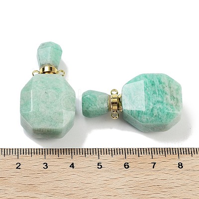 Natural Mixed Stone Perfume Bottle Pendants G-Q163-10G-1