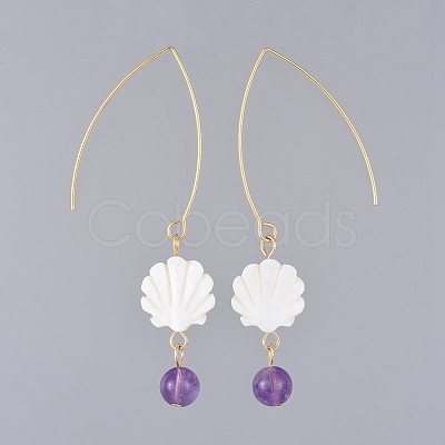 Shell Dangle Earrings EJEW-JE03757-1