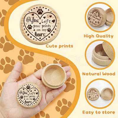 Beech Wooden Engraved My First Curl Box CON-WH0121-001-1