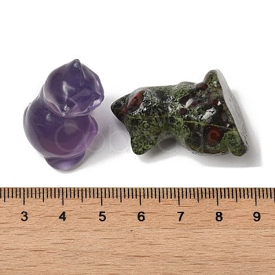 Natural Gemstone Cat Healing  Figurines DJEW-D010-02-1